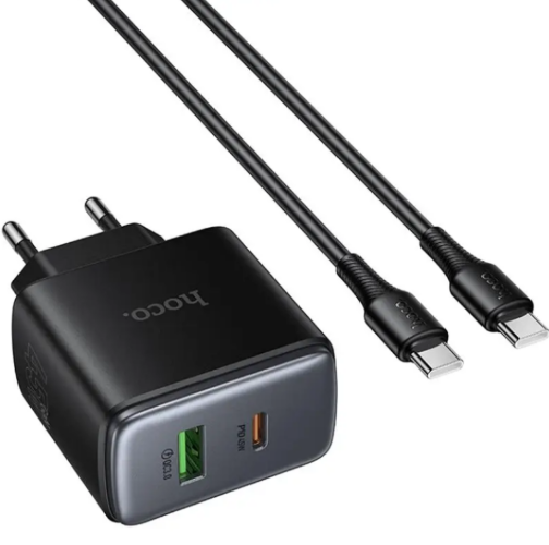 Сетевое зарядное устройство HOCO C158A Upgrade PD45W(1C1A) charger set(Type-c to Type-c) Black