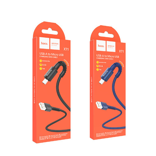 Кабель hoco X71 Especial charging data cable for Micro - Синий