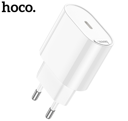 Сетевой адаптер HOCO C109A(PD20W) Fighter single port PD20W Charger(EU) White