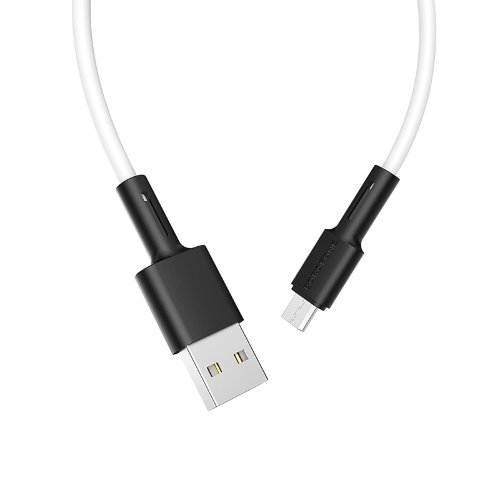 Кабель Borofone BX31 Soft silicone charging data cable for Micro - White