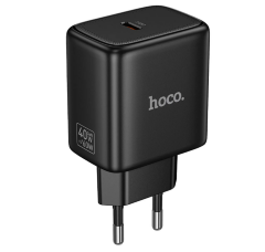 Сетевое зарядное устройство HOCO N83 Profit single port PD40W charger(EU) - Black