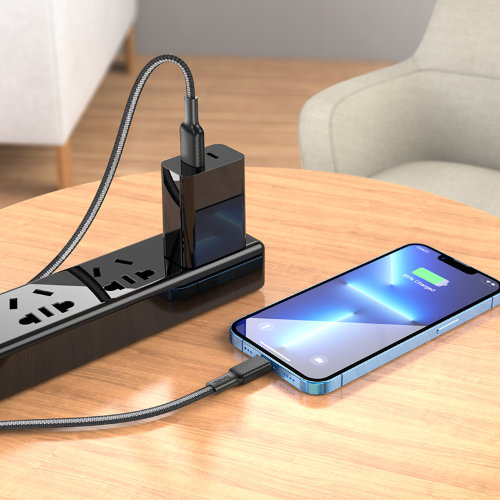 Кабель Hoco X69 Jaeger charging data cable for iP - Black, White