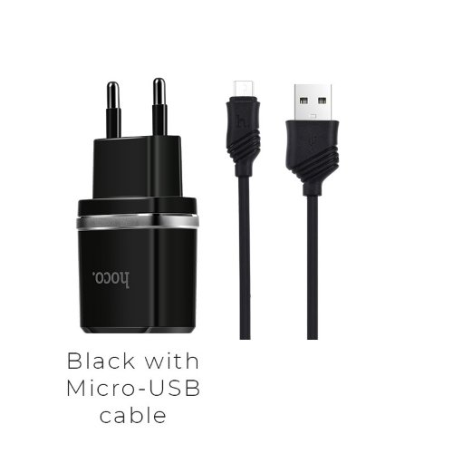 Зарядка hoco C12 Smart (Micro) - Черный
