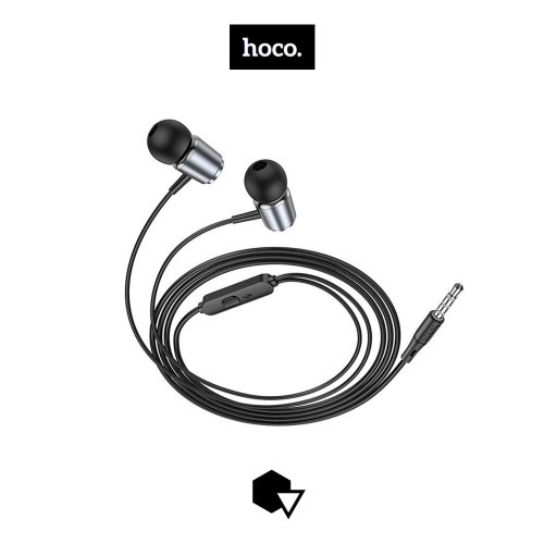Наушники HOCO M108 spring metal universal earphones  with mic - Metal Gray