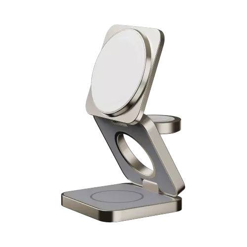 Беспроводная Зарядка MOMAX (UD31L2) 3-in-1 Wireless Charging Stand Gold